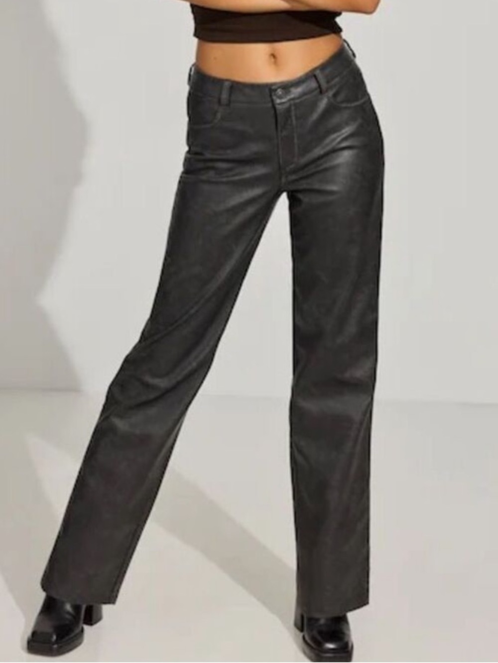 Garage Black Pants Pleather Faux Vegan Leather